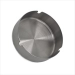 Scrumiera rotunda din metal, Wei, 10 cm, culoare argintiu